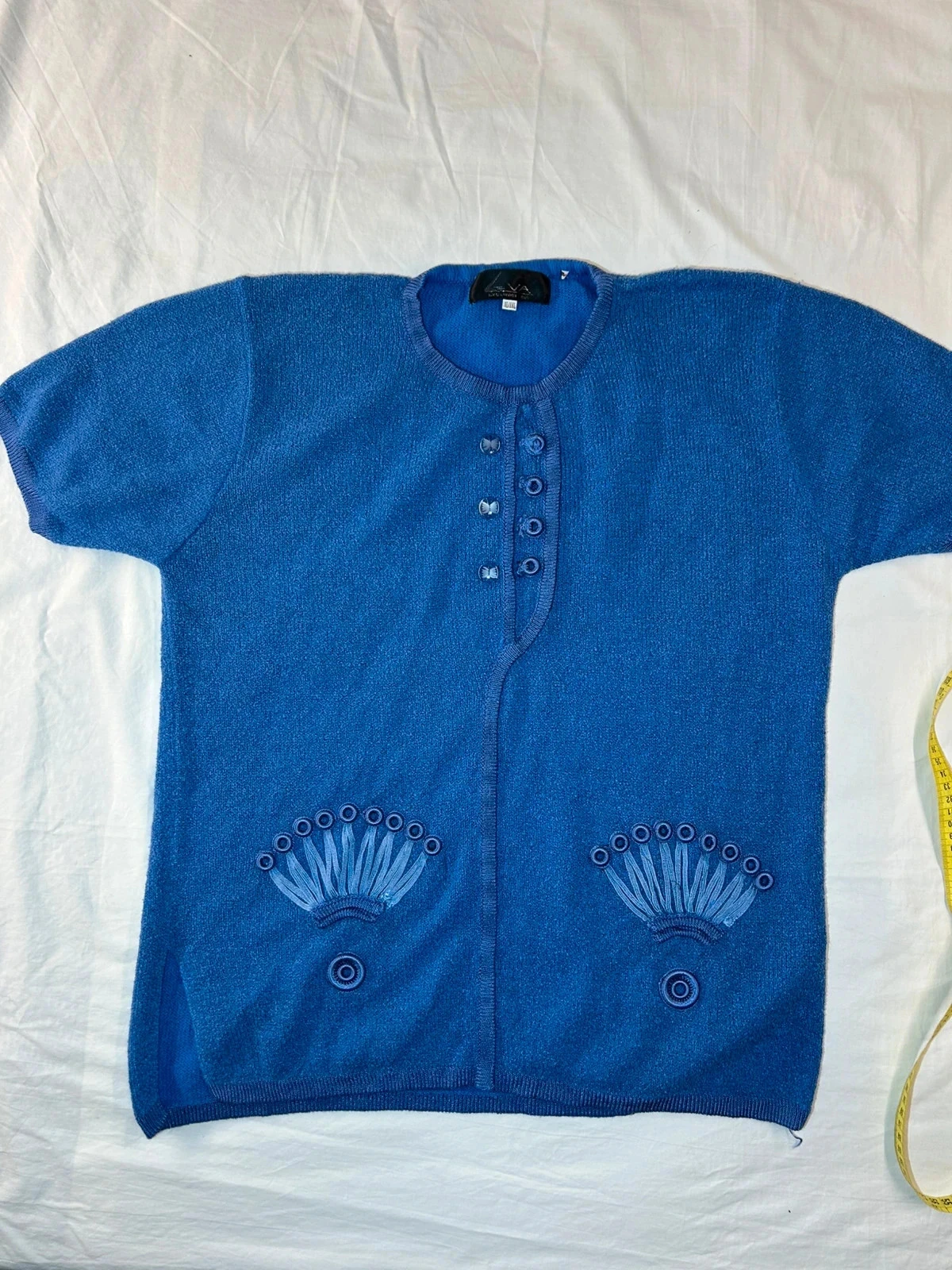 Cardigan bleu marine lva vintage 100% acrylique